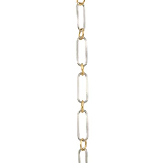 36&#x22; Silver &#x26; Gold Paper Link Chain by Bead Landing&#x2122;